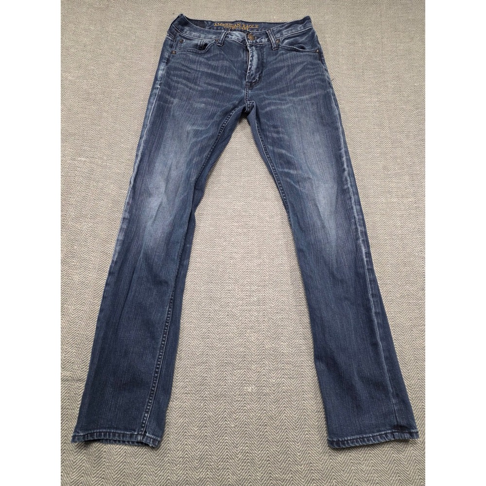 American Eagle Outfitters Slim Straight Core Flex Dark Wash Jeans Womens 30x34